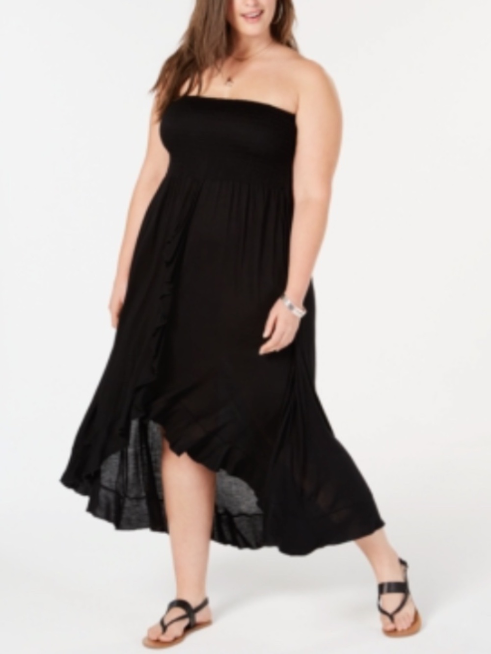 RAVIYA Women S Black Pull-on Style Smocked Swimsuit Cover up Size 2X 12568